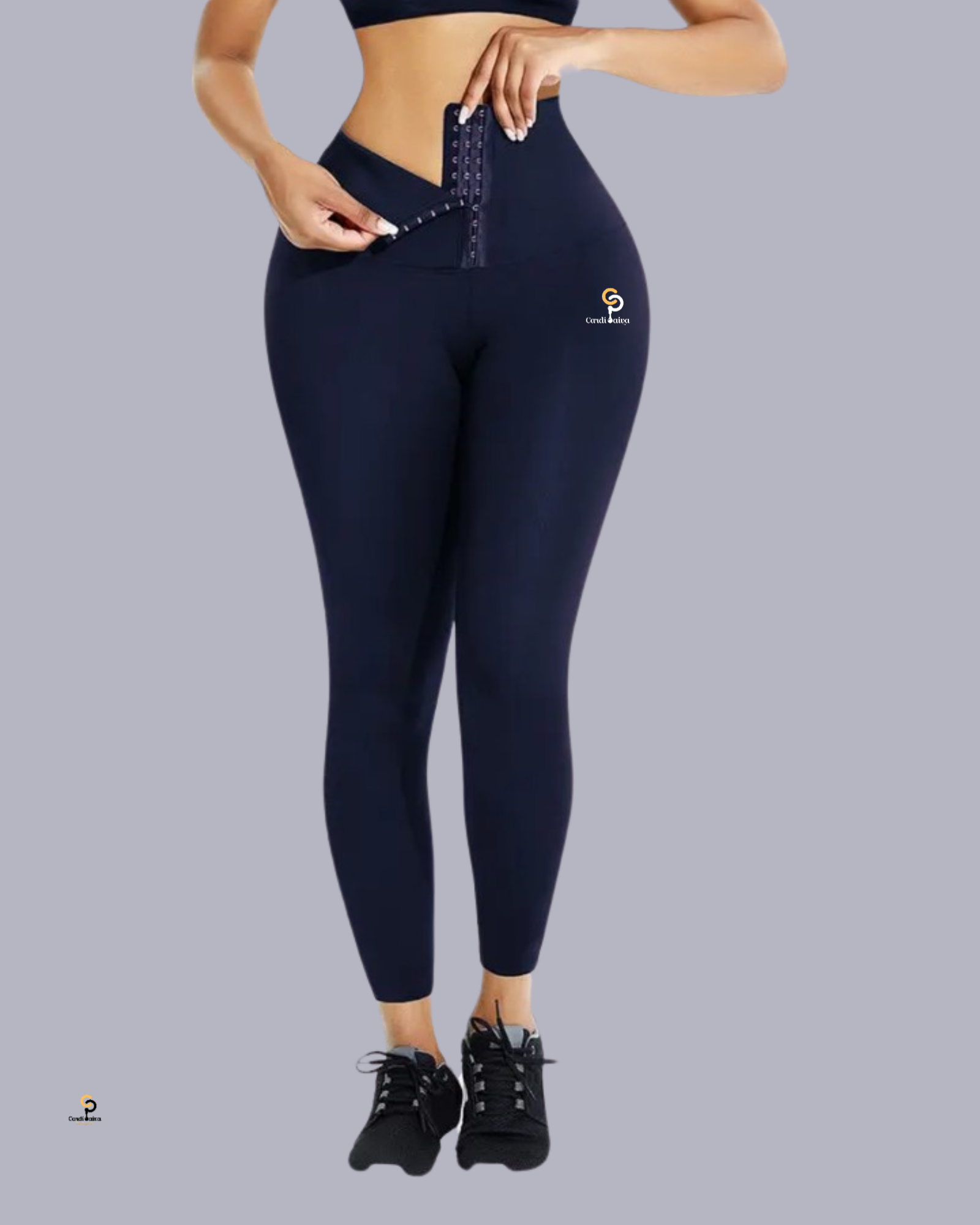 GetUSCart- Homma Activewear Thick High Waist Tummy Compression Slimming  Body Leggings Pant (Small, Navy)